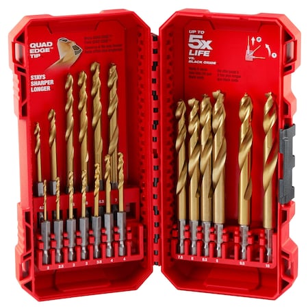 Milwaukee Tool SHOCKWAVE Impact Duty™ RED HELIX™ Titanium Metric Drill Bit Set - 19PC 48-89-4860